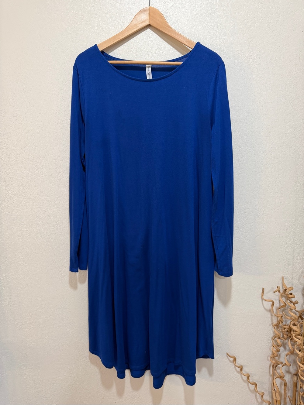 Zenana Outfitters Cobalt Blue Long Sleeve A-Line Dress